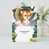 Jungle Fun Tiger Geburtstag Dankeskarte (Stehend Vorderseite)