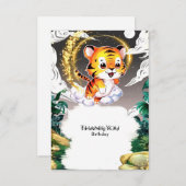 Jungle Fun Tiger Geburtstag Dankeskarte (Vorne/Hinten)