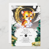Jungle Fun Tiger Geburtstag Einladung (Vorne/Hinten)