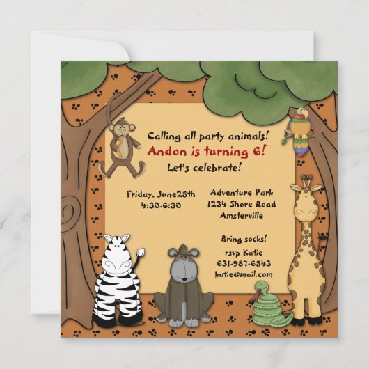Jungle Gang Einladung (Vorderseite)
