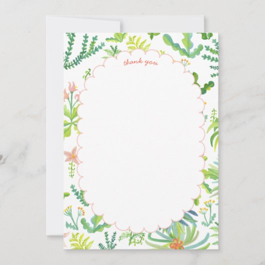 Jungle Garden Watercolor Custom BRIDAL SHOWER Dankeskarte (Vorderseite)
