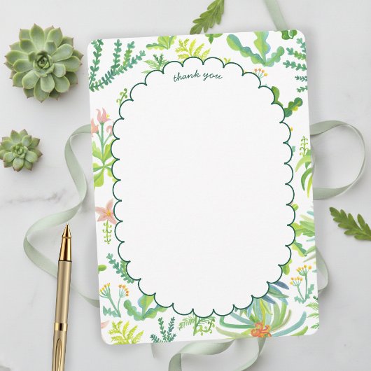 Jungle Garden Watercolor Custom BRIDAL SHOWER Dankeskarte
