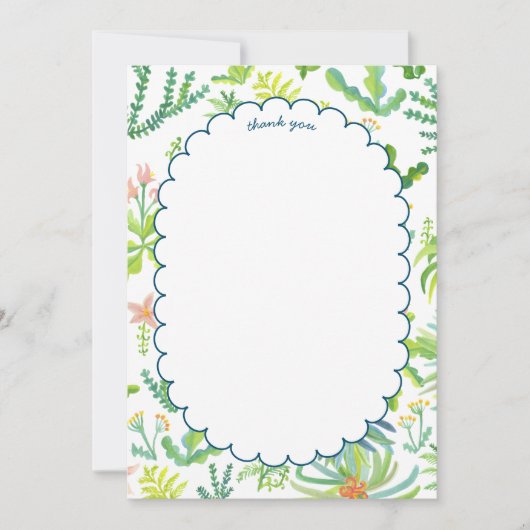 Jungle Garden Watercolor Custom BRIDAL SHOWER Dankeskarte (Vorderseite)