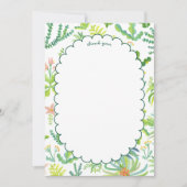 Jungle Garden Watercolor Custom BRIDAL SHOWER Dankeskarte (Vorderseite)