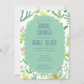 Jungle Garden Watercolor Custom BRIDAL SHOWER Einladung (Vorderseite)