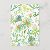Jungle Garden Watercolor Custom QR BRIDAL SHOWER Begleitkarte (Rückseite)