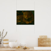 Jungle Gaze - Der Leopard im Freien Poster (Küche)