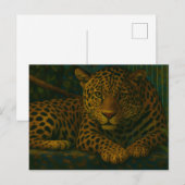 Jungle Gaze - Der Leopard im Freien Postkarte (Vorne/Hinten)