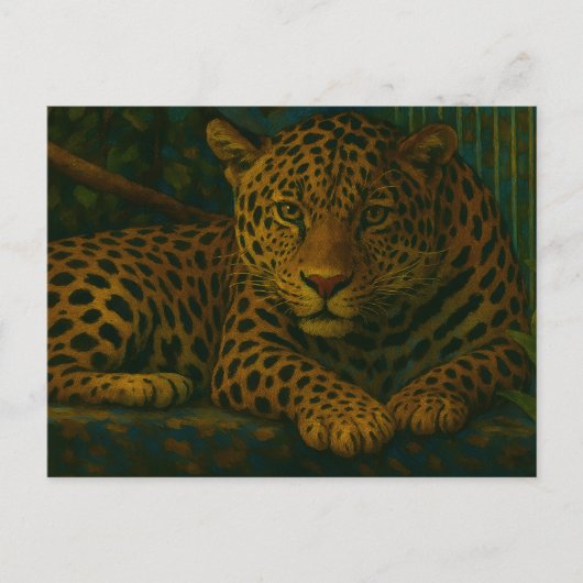Jungle Gaze - Der Leopard im Freien Postkarte (Vorderseite)
