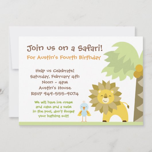 Jungle Geburtstagsparty Einladung (Vorderseite)
