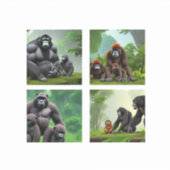 Jungle Gemis: Eine animierte Gorilla-Familie Aufkleber (Vorderseite)