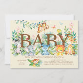 Jungle Gender Neutral Baby Dusche Einladung (Vorderseite)