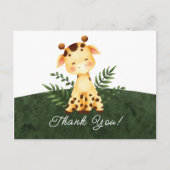 Jungle Giraffe Baby Dusche Danke Postcard Postkarte (Vorderseite)