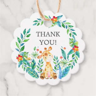 Jungle Giraffe Baby Dusche Gefallen Geschenk Tag Geschenkanhänger