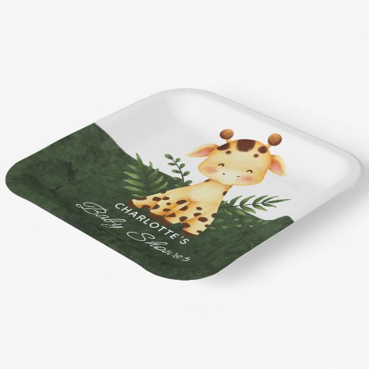 Jungle Giraffe Baby Dusche Paper Teller (Gewinkelt)