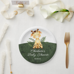 Jungle Giraffe Baby Shower 7" Plättchen Pappteller