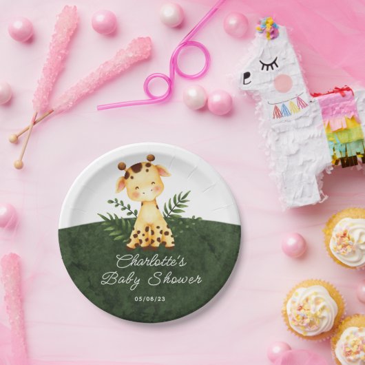 Jungle Giraffe Baby Shower 7" Plättchen Pappteller (Party)