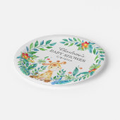 Jungle Giraffe Baby Shower 7" Plättchen Pappteller (Schrägansicht)