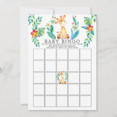 Jungle Giraffe BINGO Babydusche Spiel Einladung (Vorderseite)