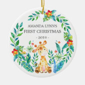 Jungle Giraffe Foto Baby's 1st Christmas Ornament (Vorne)