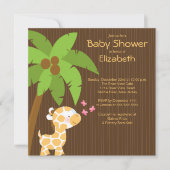Jungle Giraffe Neutrale Babydusche Einladungen (Vorderseite)