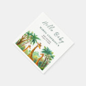 Jungle Giraffe Niedlich Elegant Hallo Babydusche Serviette (Ecke)