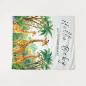 Jungle Giraffe Niedlich Elegant Hallo Babydusche Wandteppich (Vorderseite (Horizontal))