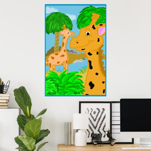 Jungle Giraffe Poster Print (Heimbüro)