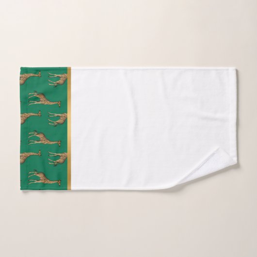 JUNGLE GIRAFFE TRIMMED GOLD BADEZIMMER TOWEL SET (Handtuch)