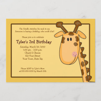 Jungle Giraffe zum Geburtstag Einladung 5 x 7