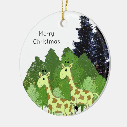 Jungle Giraffes Keramik Ornament (Links)