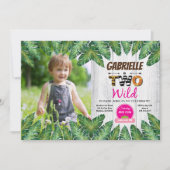 Jungle Girl 2. Geburtstag Party Einladung Foto (Vorderseite)