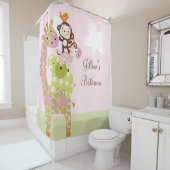 Jungle Girl Animals Kinder Duschvorhang (Beispiel)