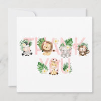 Jungle Girl Baby Dusche Vielen Dank Karten