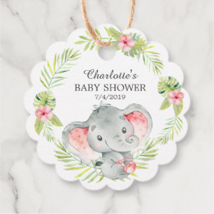 Jungle Girl Elephant Baby Dusche Gefallen Tag Geschenkanhänger