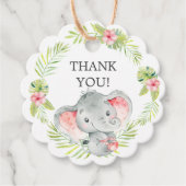 Jungle Girl Elephant Baby Dusche Gefallen Tag Geschenkanhänger (Vorderseite)