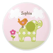 Jungle Girl Elephant Drawer Pull Keramik Knock Keramikknauf (Vorderseite)