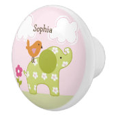 Jungle Girl Elephant Drawer Pull Keramik Knock Keramikknauf (Rechts)