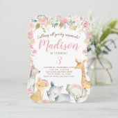 Jungle Girl Geburtstag Einladung (Stehend Vorderseite)