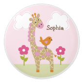 Jungle Girl Giraffe Drawer Pull Keramik Knob Keramikknauf (Vorderseite)