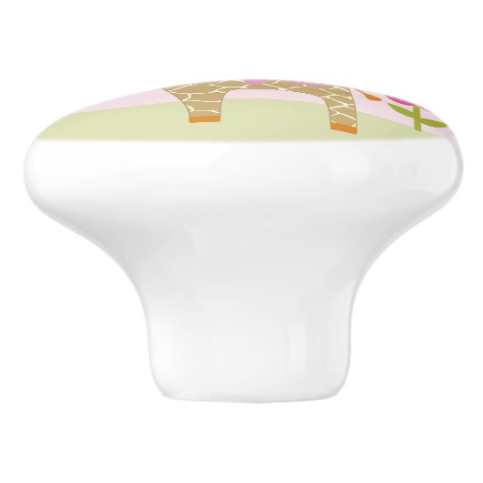 Jungle Girl Giraffe Drawer Pull Keramik Knob Keramikknauf (Seitenansicht)