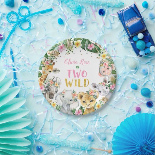 Jungle Girl Safari Tiere Papier Teller (Party)