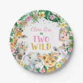 Jungle Girl Safari Tiere Papier Teller (Vorderseite)