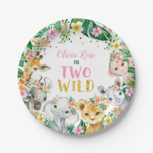 Jungle Girl Safari Tiere Papier Teller
