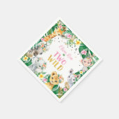 Jungle Girl Safari Tiere Zoo Napkins Serviette (Ecke)