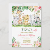 Jungle Girl Two Wild Birthday Invite Einladung (Vorderseite)