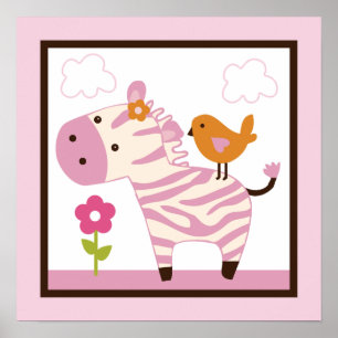 Jungle Girl/Zebra Poster/Print Wall Art Poster