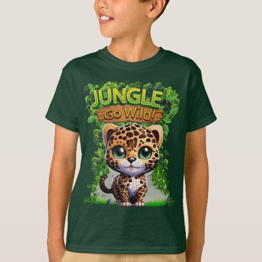 Jungle Go Wild Leopard Kitty Cat Wildlife Animal � T-Shirt (Vorderseite)