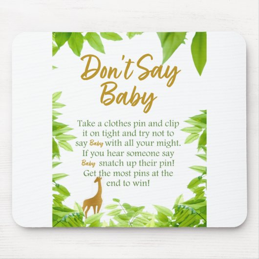 Jungle Gold Theme Sage Baby nicht Mousepad (Vorne)