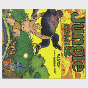 Jungle Gorilla's Lair Vintage Comicen Geschenkpapier